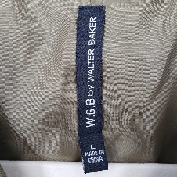 Walter Baker Bennett Moto Jacket L Asymmetrical Zip Up Faux Leather Green Black - Picture 4 of 11